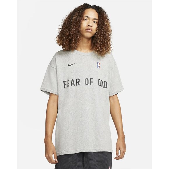 NWT Fear of God x Nike Warm Up T-shirt Dark Grey Heather, Size: M - Picture 1 of 9